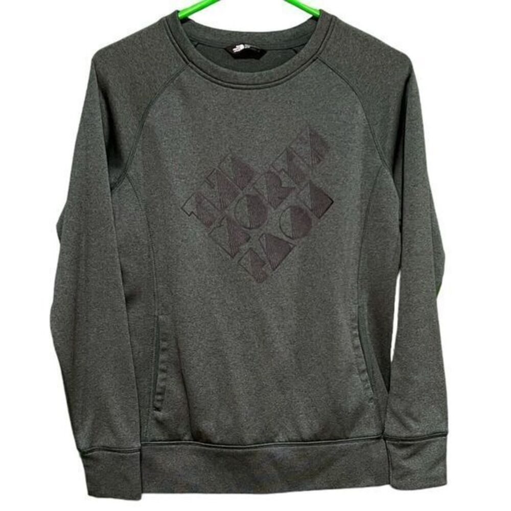 The North Face Women's Round Neck Long Sleeve Pullover Sweatshirt Green Medium